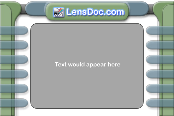 Design mockup for LensDoc.com, a client website comp from 2000, marked as protected artwork